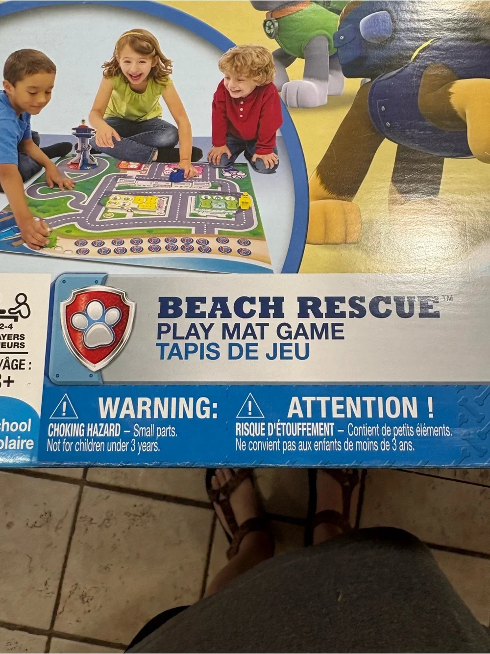 Paw Patrol Beach Rescue Play Mat Game - Yellow, Blue, Green, Red